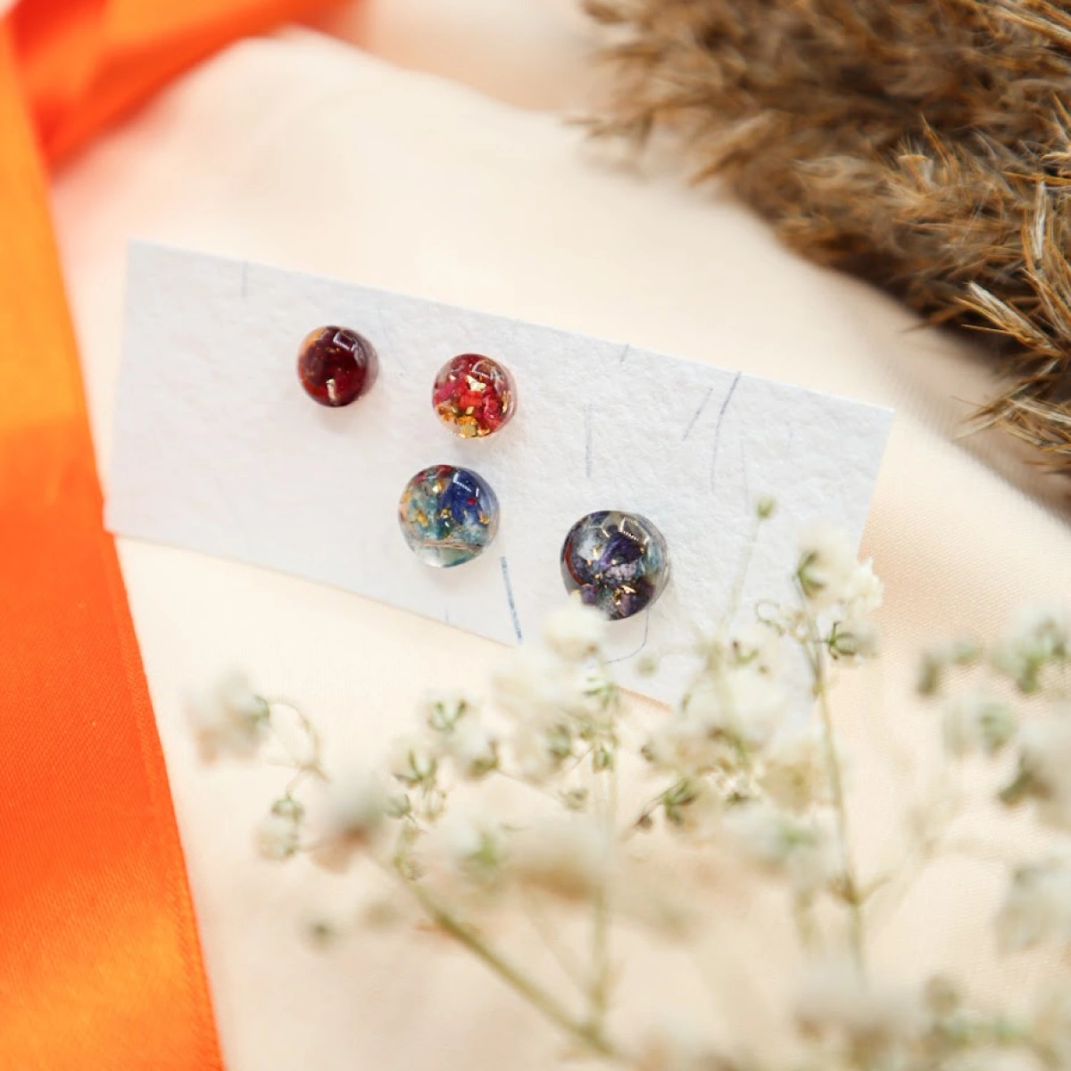 Náušnice Harmonie s růží a hortenzií