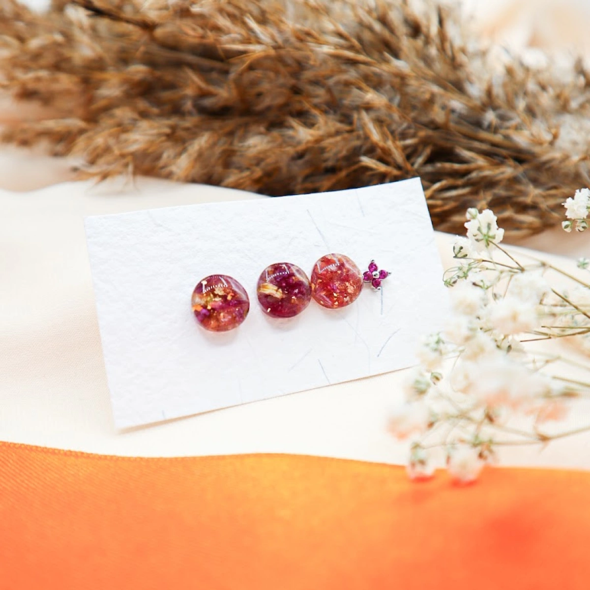 Náušnice Harmonie s růží a pivoňkou