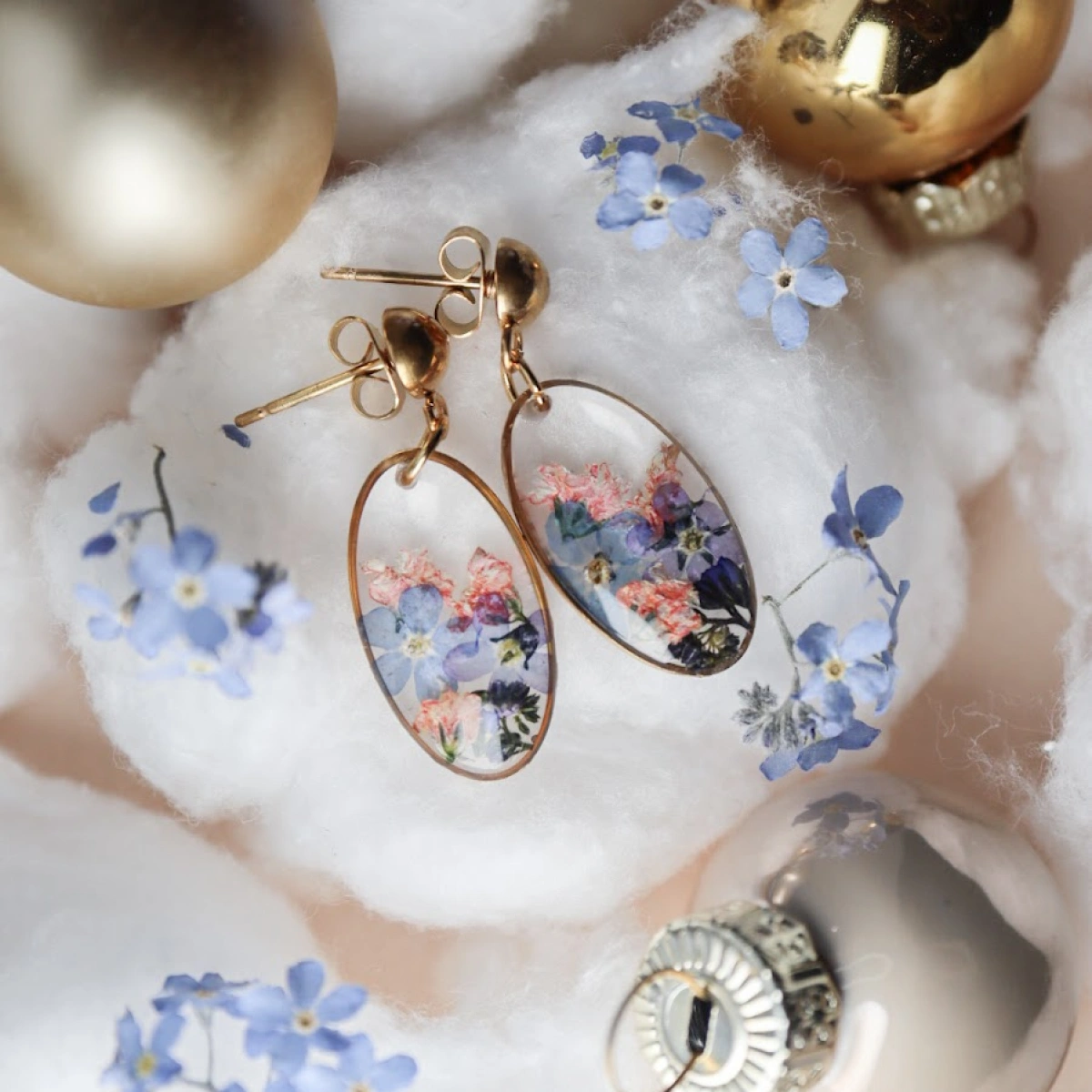 Náušnice rozkvetlé Vánoce 