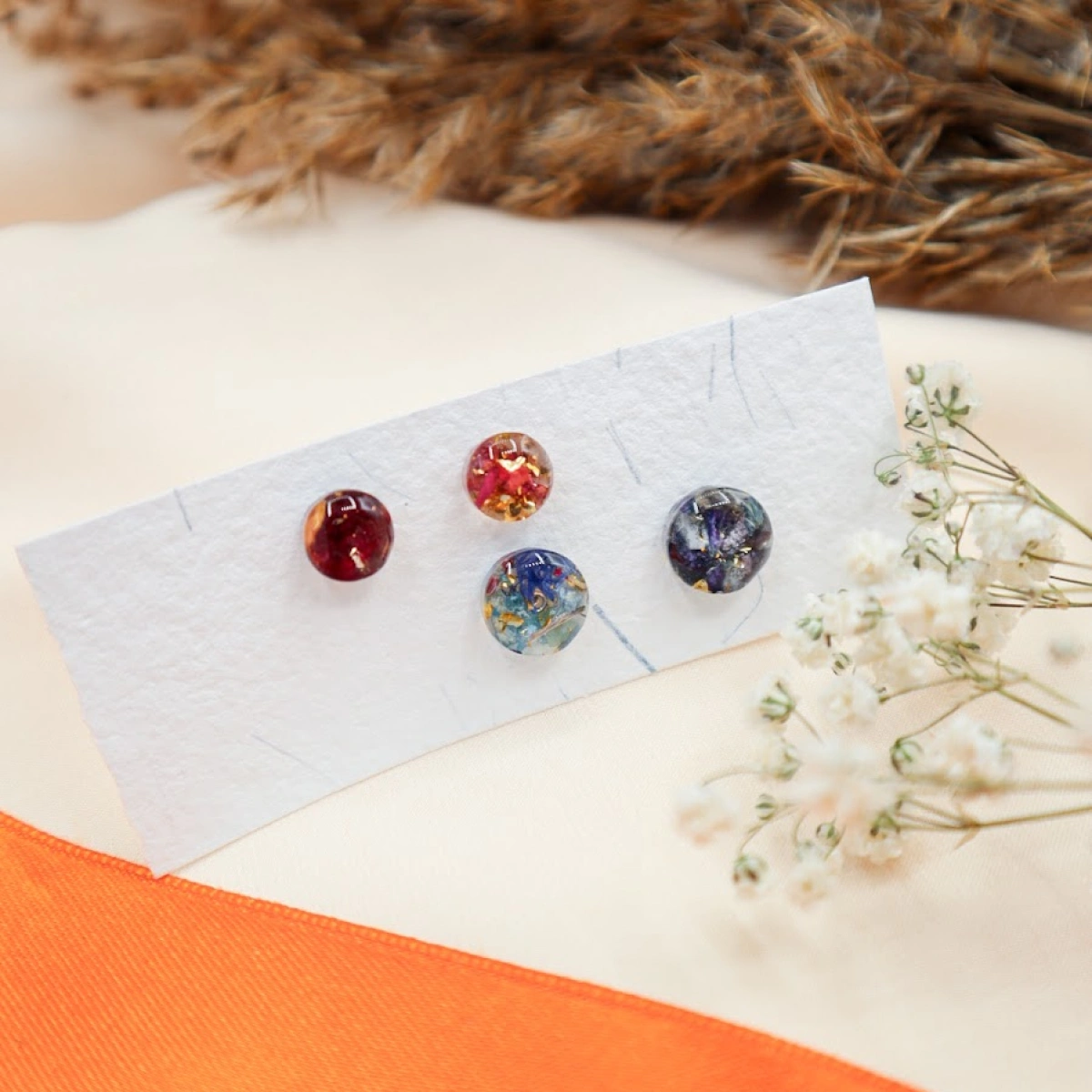 Náušnice Harmonie s růží a hortenzií