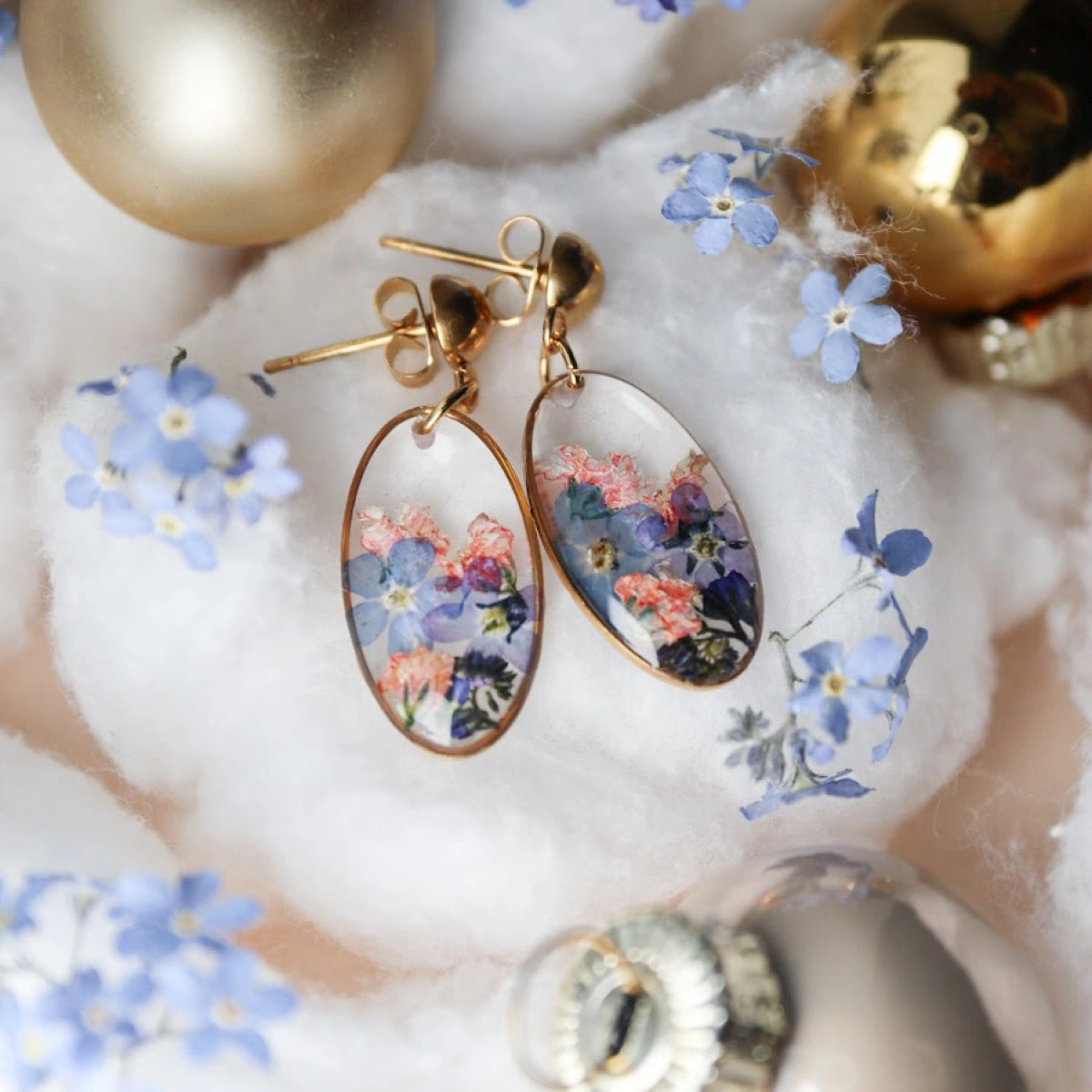 Náušnice rozkvetlé Vánoce 