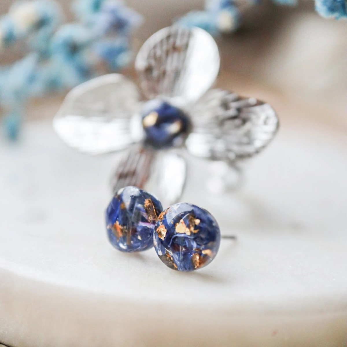 Set - prstýnek Květ a náušnice pecičky