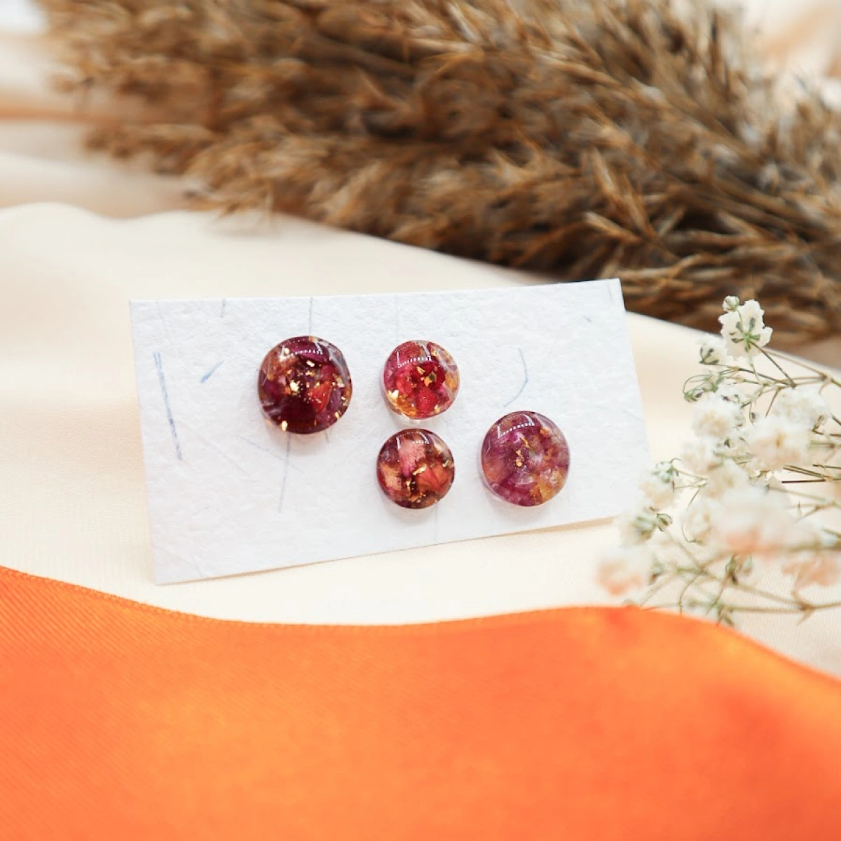 Náušnice Harmonie s růží a pivoňkou