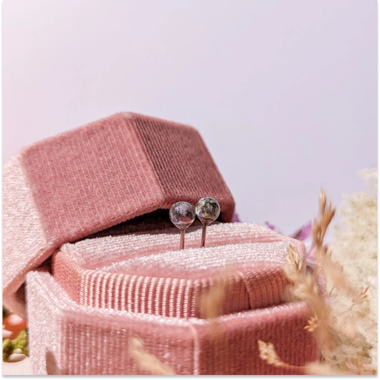 Mini náušnice Louka - hortenzie