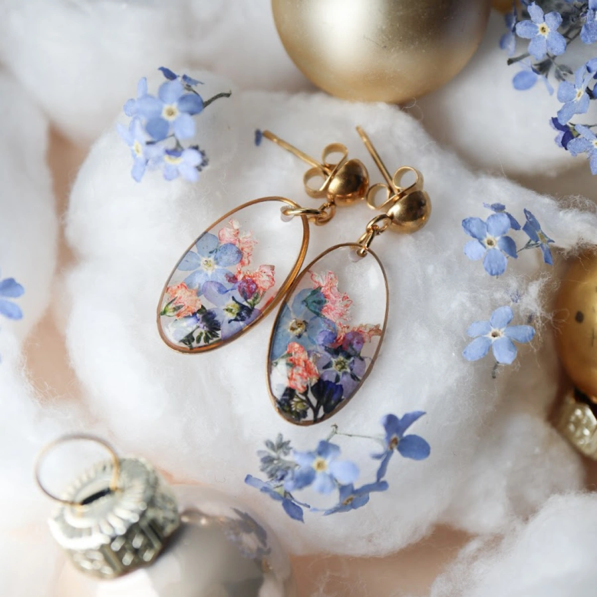 Náušnice rozkvetlé Vánoce 