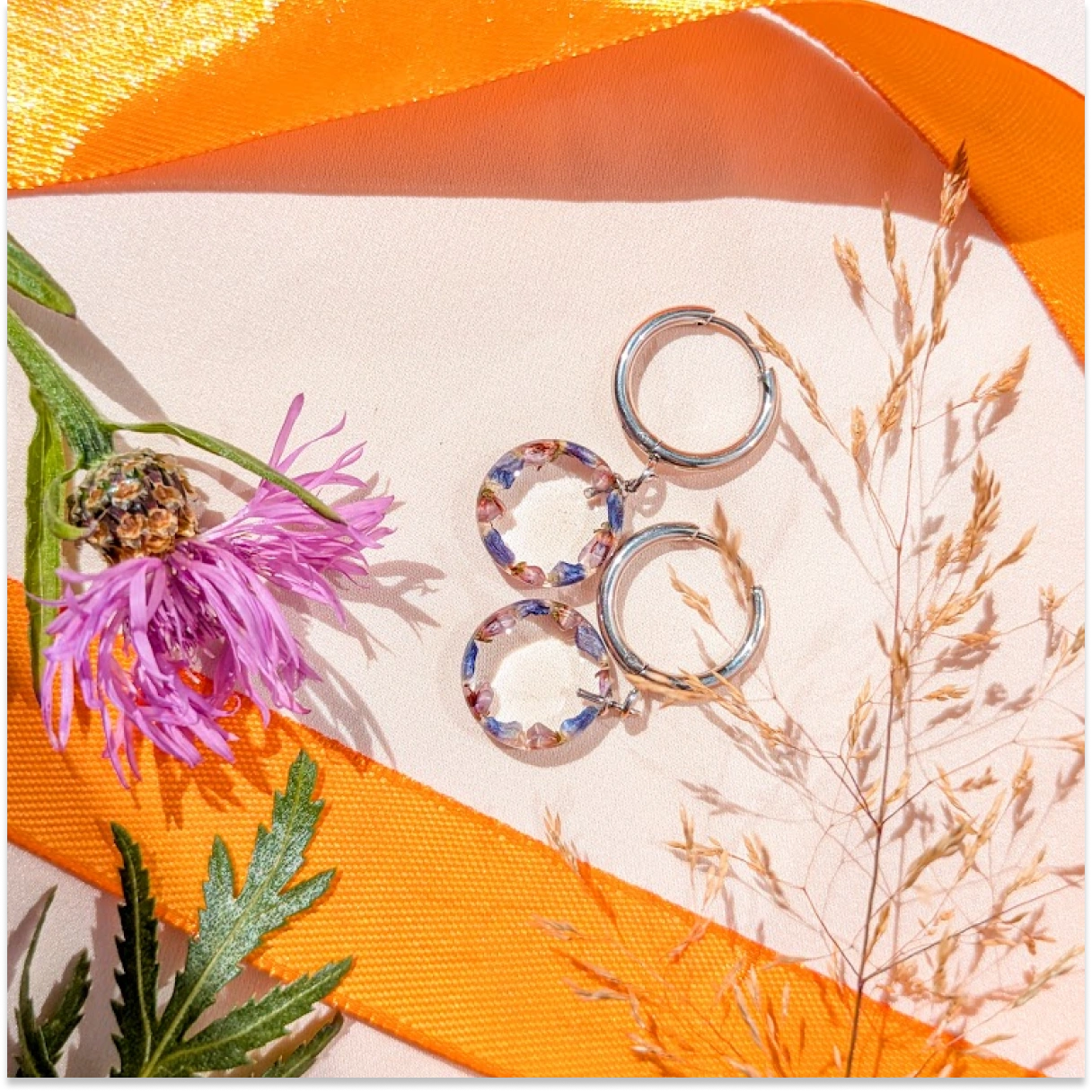 Náušnice Louka - levandule a vřes